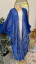 KS1028BS2XL BLUE WITH GOLD EMBROIDERY TWO PIECE KAFTAN                              -SIZE 2XL