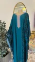 KS1129GRSS GREEN WITH BLACK PRINTS FREE SIZE DESIGN KAFTAN                                       -SIZE S