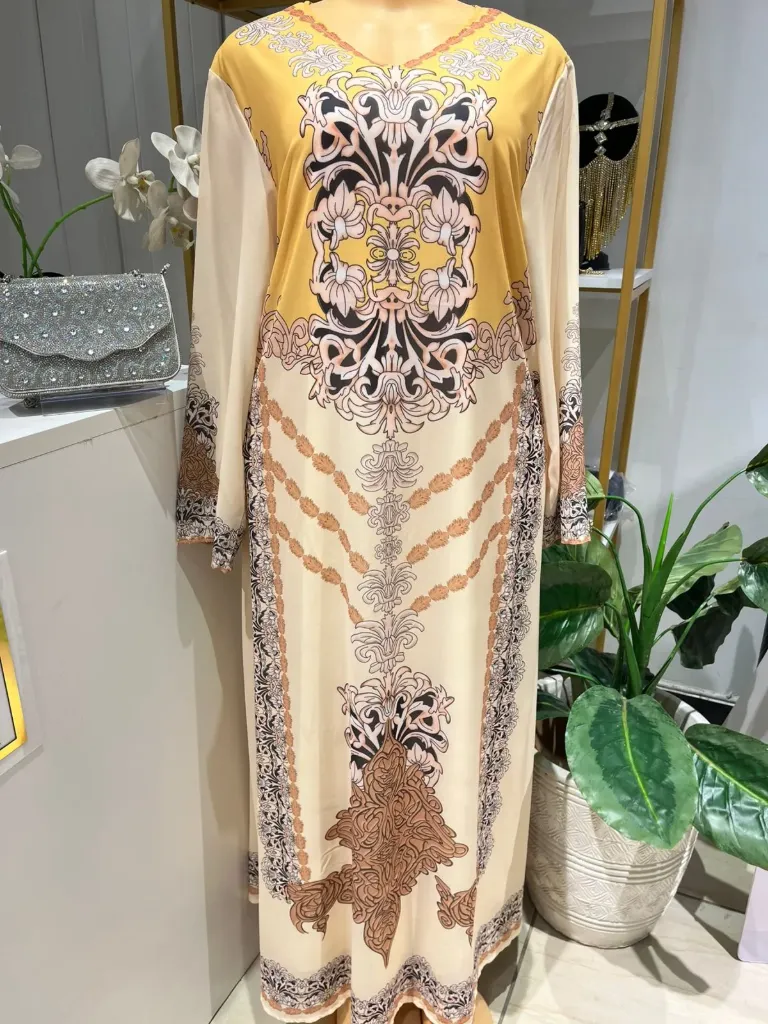 KS1134CRSS CREAM WITH YELLOW AND BEIGE PATTERNS