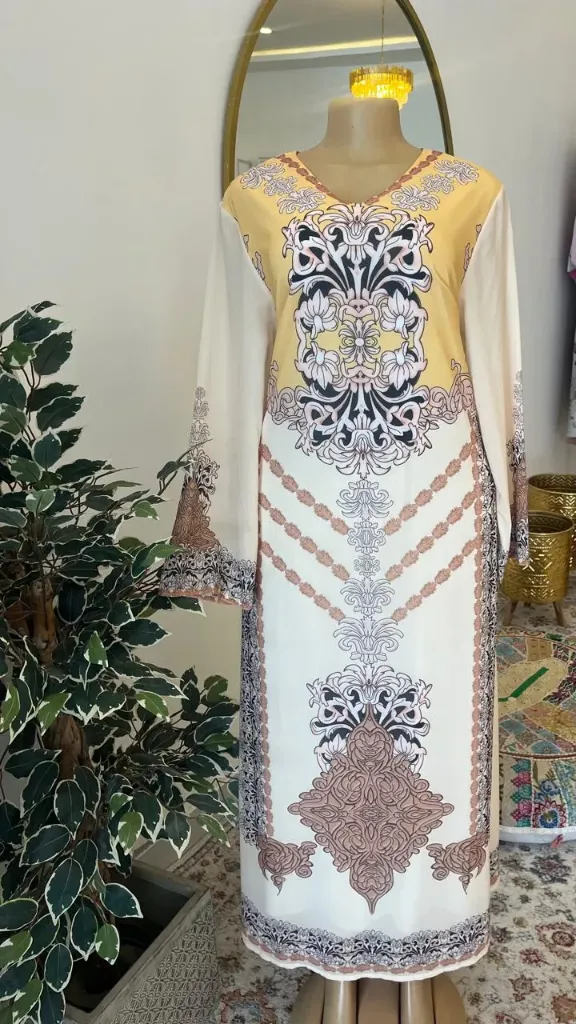 KS1134CRSXL CREAM WITH YELLOW AND BEIGE PATTERNS -SIZE XL