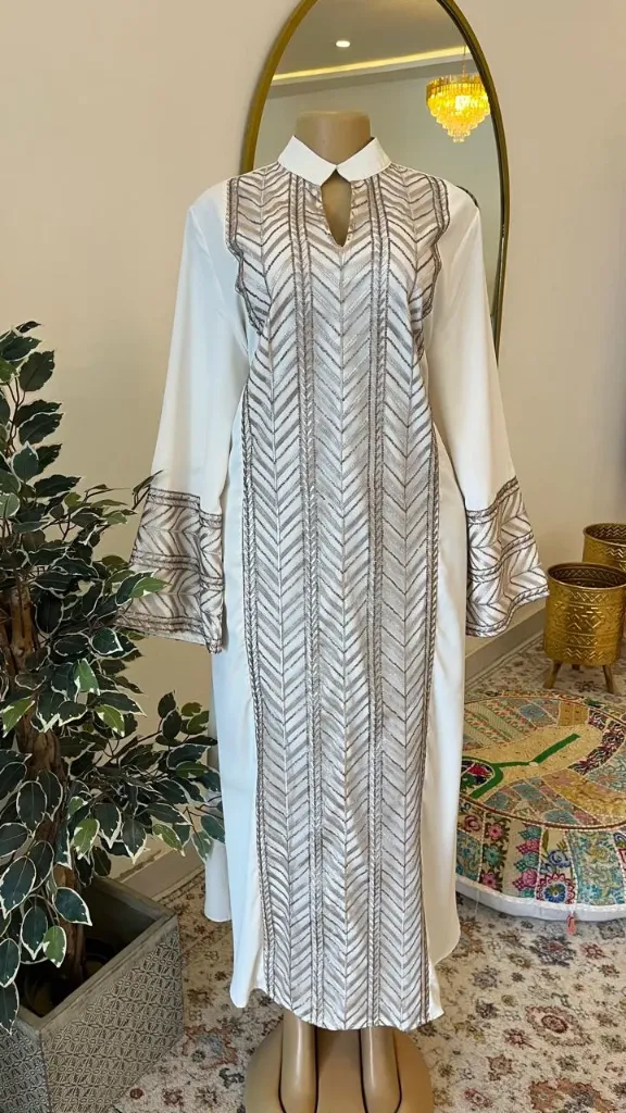 KS1153CRSXL CREAM WITH WHITE BROWN EMBROIDERY                   -SIZE XL