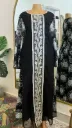 KS1162BLS2XL BLACK WITH SILVER BEADS AND SEQUINS  AND SILVER PRINTS                                -SIZE 2XL