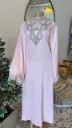 KS1167PSL  PINK WITH SILVER STONES AND FEATHERS                              -SIZE L
