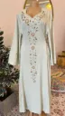 KS1172LGSL LIME GREEN WITH SILVER AND GOLD BEADS SIDE BELT KAFTAN                                             -SIZE L