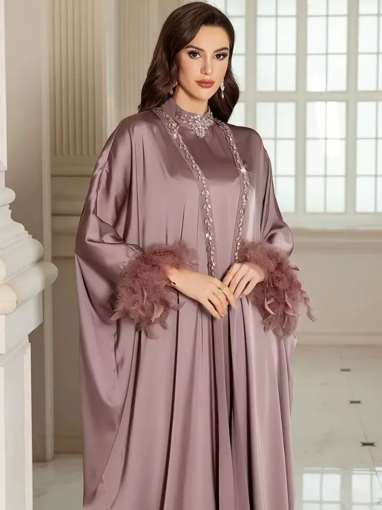KS1183PUS2XL PURPLE  WITH FEATHERLY HANDS TWO PIECE KAFTAN