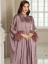 KS1183PUS2XL PURPLE  WITH FEATHERLY HANDS TWO PIECE KAFTAN