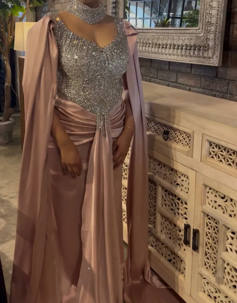 KS1243PUSF PURPLE WITH SILVER STONE  SATIN GOWN                                                                                          -FREE SIZE