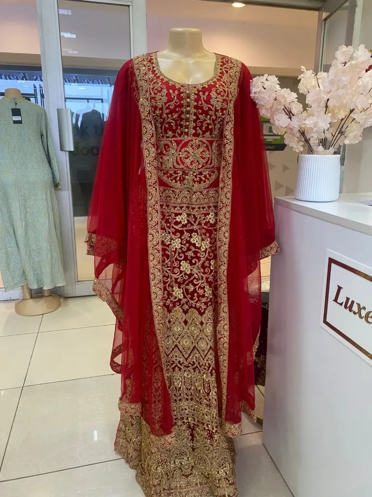 KS1294RSFRED WITH GOLD BEADS HIGH COLOR DESIGN KAFTAN