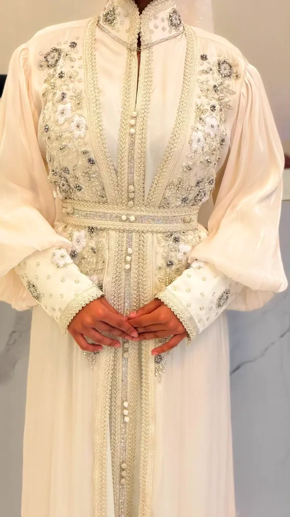 KS1306TUSXL OMBRE WITH SILVER TWO PIECE KAFTAN                         -SIZE XL