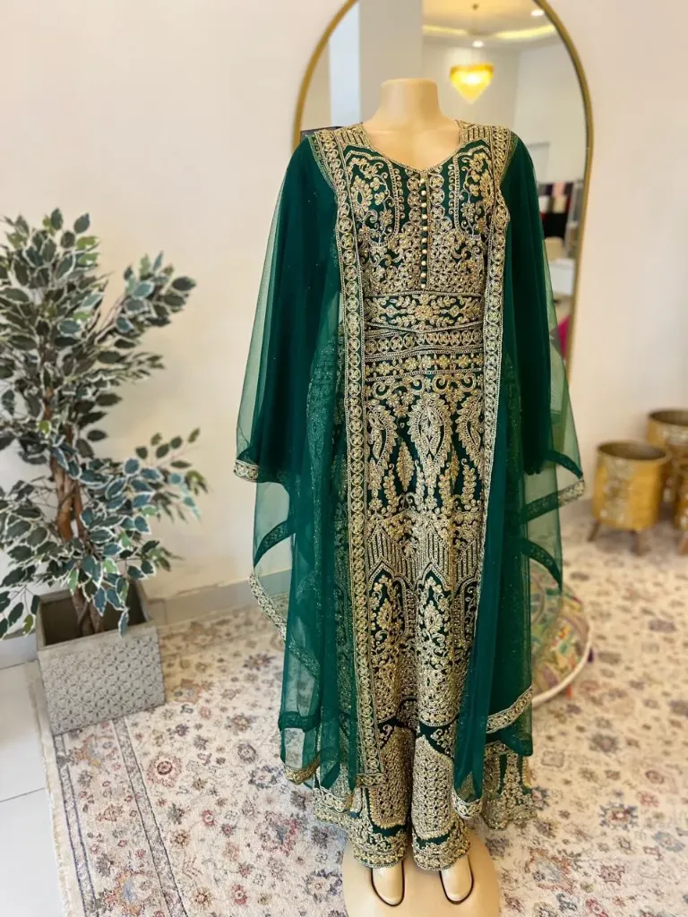KS1324JGSF JUNGLE GREEN FREE SIZE KAFTAN