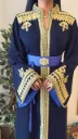 KS1350BLSF BLACK WITH GOLD EMBROIDERED PLAIN KAFTAN