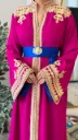 KS1350PSF PINK WITH GOLD EMBROIDERED PLAIN KAFTAN