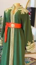 KS1350JGSF JUNGLE GREEN WITH GOLD EMBROIDERED PLAIN KAFTAN