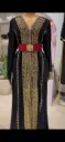 KS1351BLSF BLACK WITH COLOURFUL EMBROIDERED MOROCCAN KAFTANS